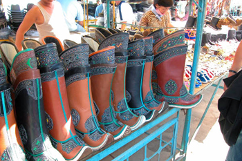 New Mongolian Boots being sold  in flea market